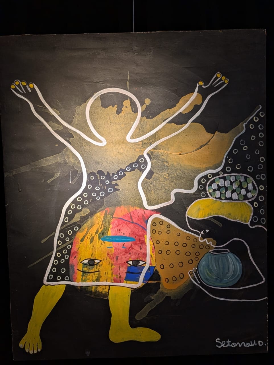 Éveil de l’âme, 2025, Acrylique sur toile, 100 × 80 cm, par Setonou Djédatin