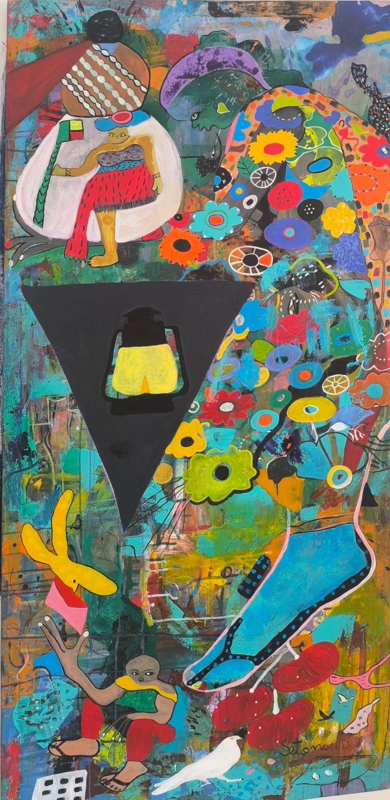 La révélation, 2024, Acrylique sur toile, par Setonou Djédatin